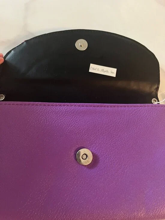 Ethel & Myrtle Purple Floral Clutch Crossbody - NWT - Picture 5 of 6